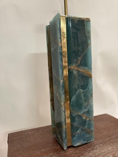 1970s Blue onyx table lamp by Starba Basel