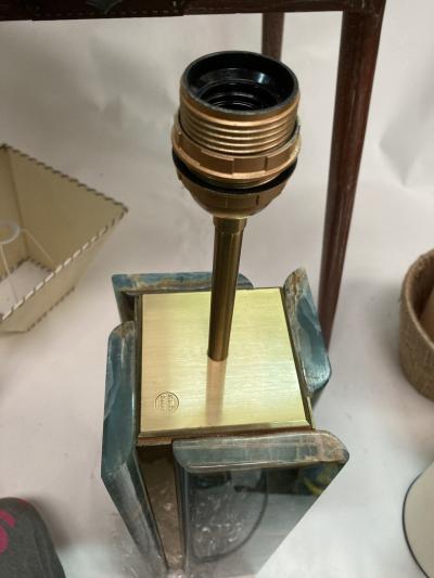 1970s Blue onyx table lamp by Starba Basel