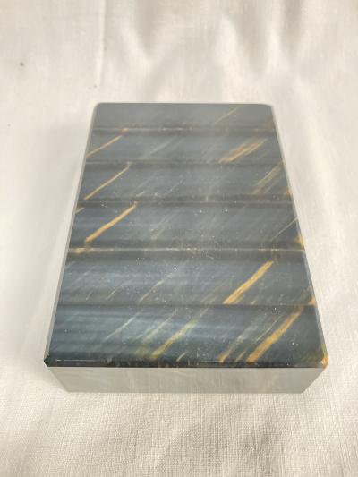 1970s Blue tiger eye stone boxe