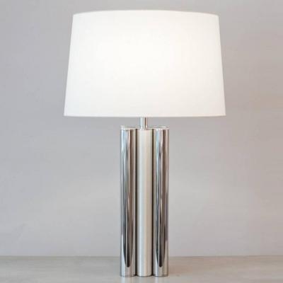 1970s Brushed and Polished Aluminum Table Lamp