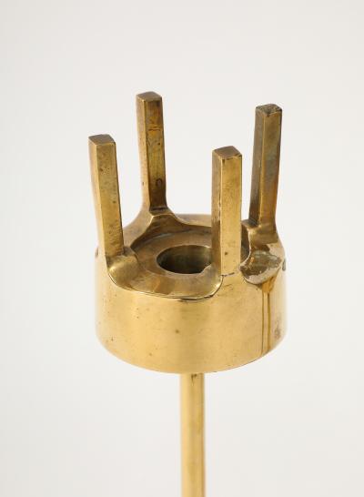 1970s Brutalist Brass Candle Holders Set Of 3