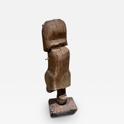 1970s Brutalist Carved Wood Sculpture