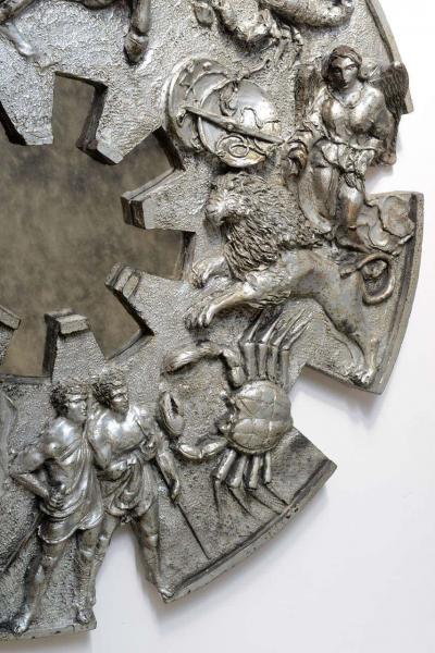 1970s Brutalist Zodiac Metallic Finish Mirror