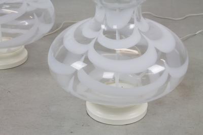 1970s Bulbous Italian Glass Table Lamps