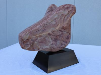 1970s Carved Marble Abstract Dog Head Sculpture