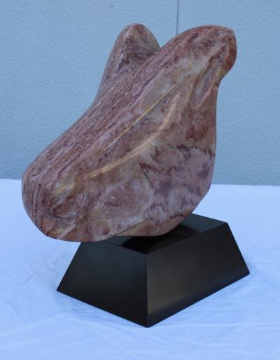 1970s Carved Marble Abstract Dog Head Sculpture