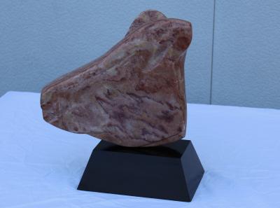 1970s Carved Marble Abstract Dog Head Sculpture
