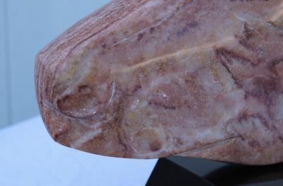 1970s Carved Marble Abstract Dog Head Sculpture