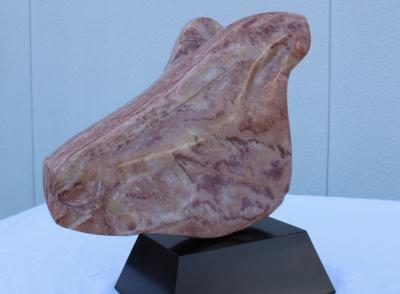 1970s Carved Marble Abstract Dog Head Sculpture