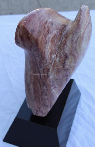 1970s Carved Marble Abstract Dog Head Sculpture