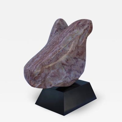 1970s Carved Marble Abstract Dog Head Sculpture