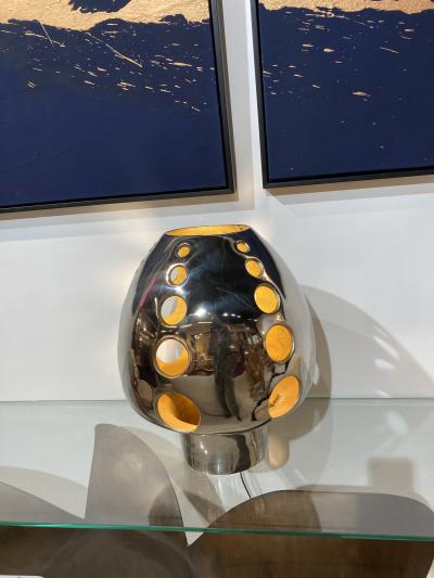 1970s Cast aluminium Organic table lamp