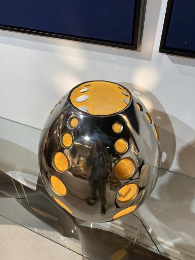 1970s Cast aluminium Organic table lamp