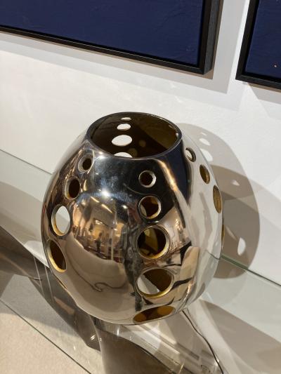 1970s Cast aluminium Organic table lamp