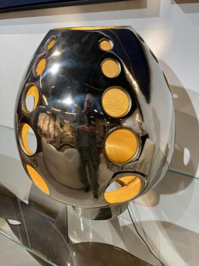 1970s Cast aluminium Organic table lamp