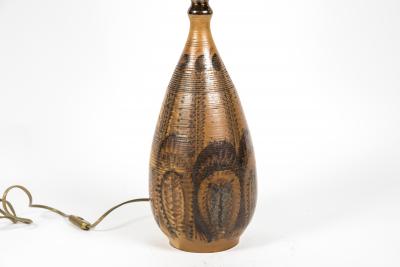 1970s Ceramic lamp signed Jean Jacques Courgeuille