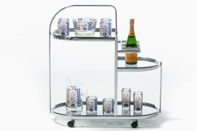 1970s Chrome Modernist Three Tier Bar Cart