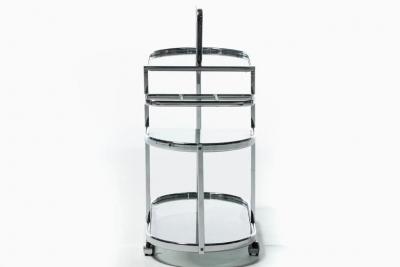 1970s Chrome Modernist Three Tier Bar Cart