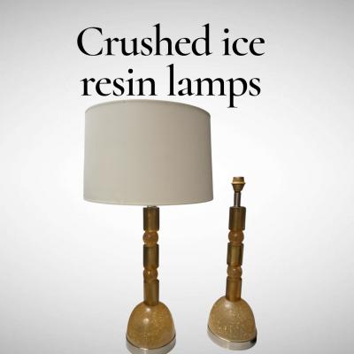 1970s Crushed ice table lamp by Marie Claude de Fouqui res