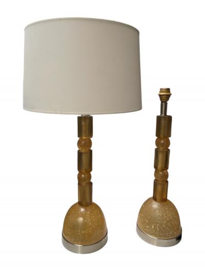 1970s Crushed ice table lamp by Marie Claude de Fouqui res