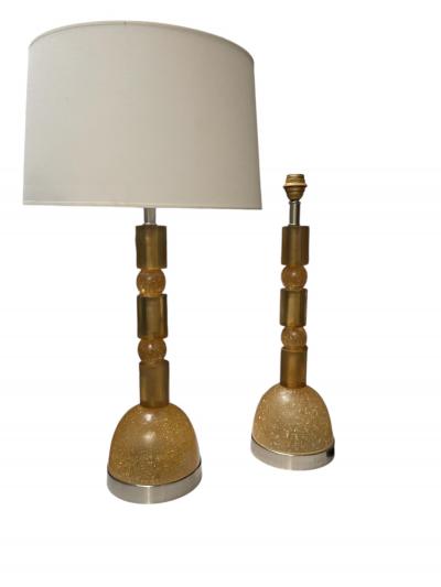1970s Crushed ice table lamp by Marie Claude de Fouqui res