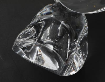 1970s Daum France Crystal Glass Candle Holders