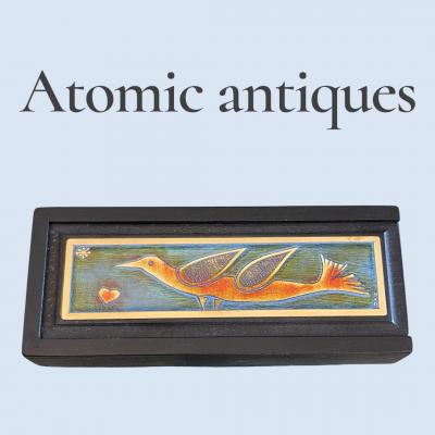 1970s Decorative etched brass table box by Jean Pierre Chevalier