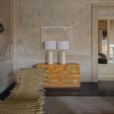 1970s Dome lamp in parchment a pair