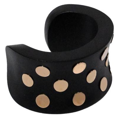 1970s Ebony and 14k Gold Cuff Bracelett