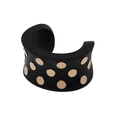 1970s Ebony and 14k Gold Cuff Bracelett