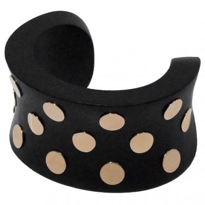 1970s Ebony and 14k Gold Cuff Bracelett