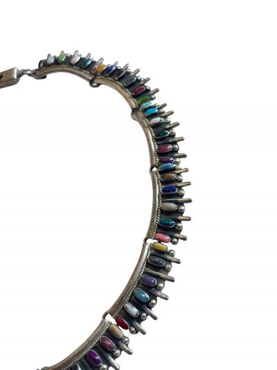 1970s Enamel and silver necklace