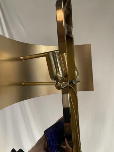 1970s Enameled and brass sculptural sconces