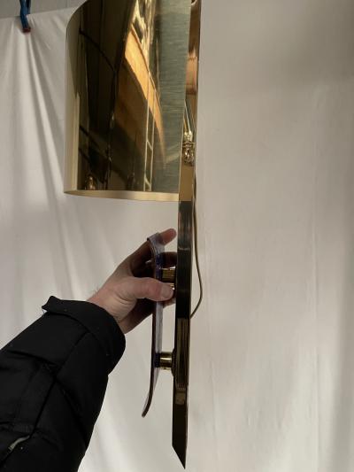 1970s Enameled and brass sculptural sconces