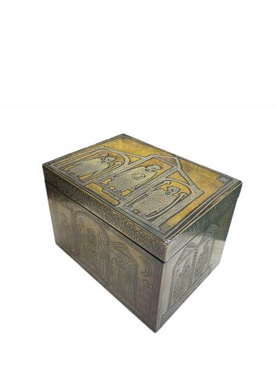 1970s Etched brass decorative box By Jean Paul Chevalier