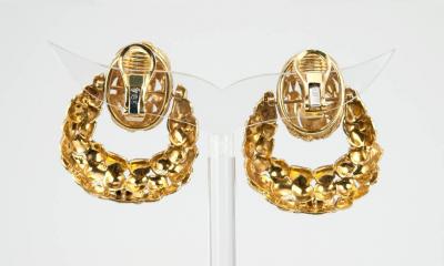 1970s Gold Door Knocker Earrings