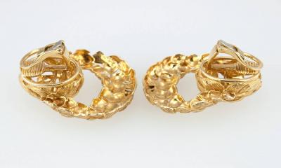 1970s Gold Door Knocker Earrings