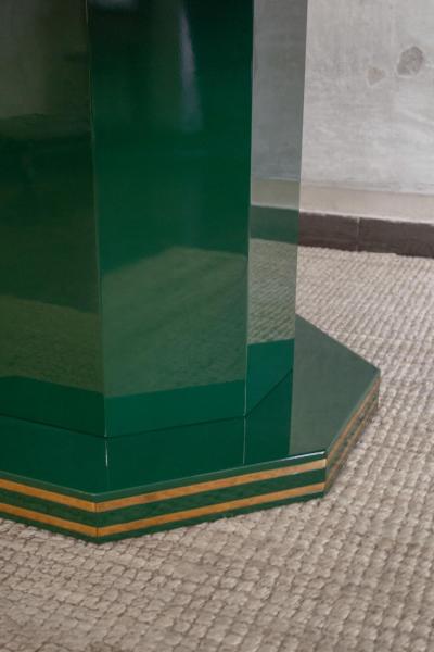 1970s Green Lacquered Wood Dining Set