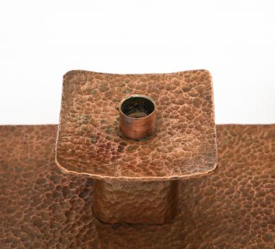 1970s Hammered Copper Moidernist Candle Holder