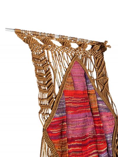 1970s Hand made one of a kind wool and rope tapestry
