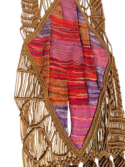 1970s Hand made one of a kind wool and rope tapestry