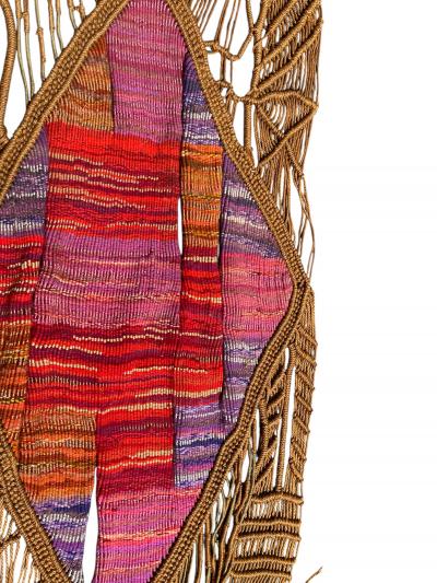 1970s Hand made one of a kind wool and rope tapestry