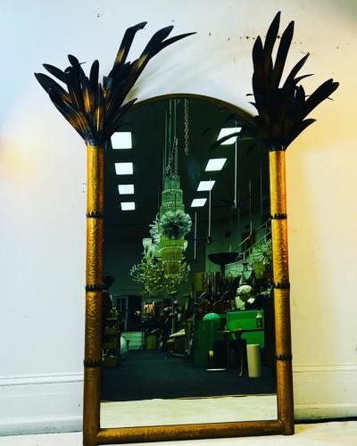 1970s ITALIAN METAL PALM TREE MIRROR