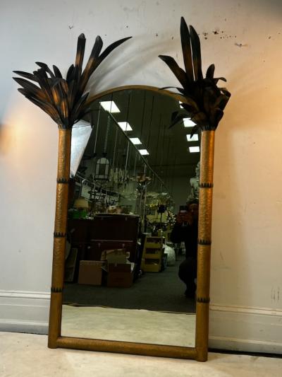 1970s ITALIAN METAL PALM TREE MIRROR