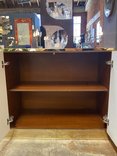 1970s Italian Art Deco Orange Cabinet Credenza