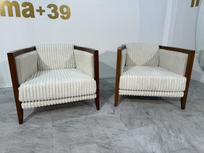 1970s Italian Modernist Lounge Chairs with Flared Frame