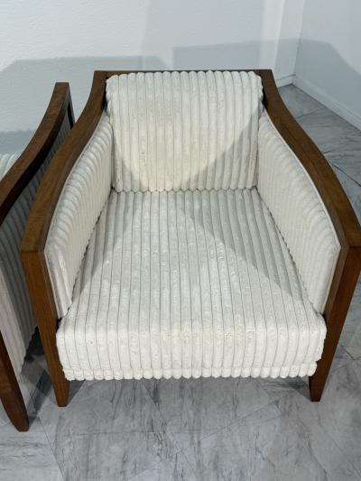 1970s Italian Modernist Lounge Chairs with Flared Frame