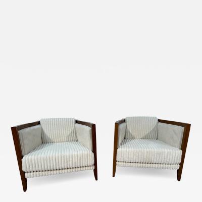 1970s Italian Modernist Lounge Chairs with Flared Frame