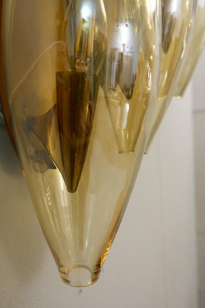 1970s Italian Murano Smoked Glass Sconce in Amber