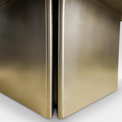 1970s Italian Square Metal Table Dining or Center table